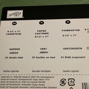 Stampin' Up! Garden Green and Black Cardstock Pack